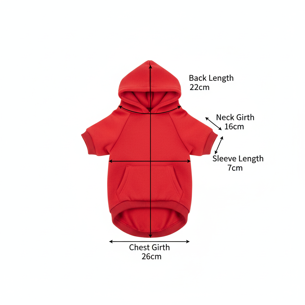 红色卫衣尺寸图