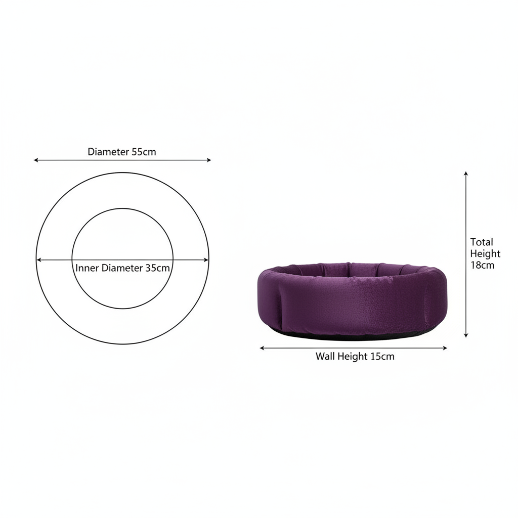 圆形绒面宠物床尺寸图