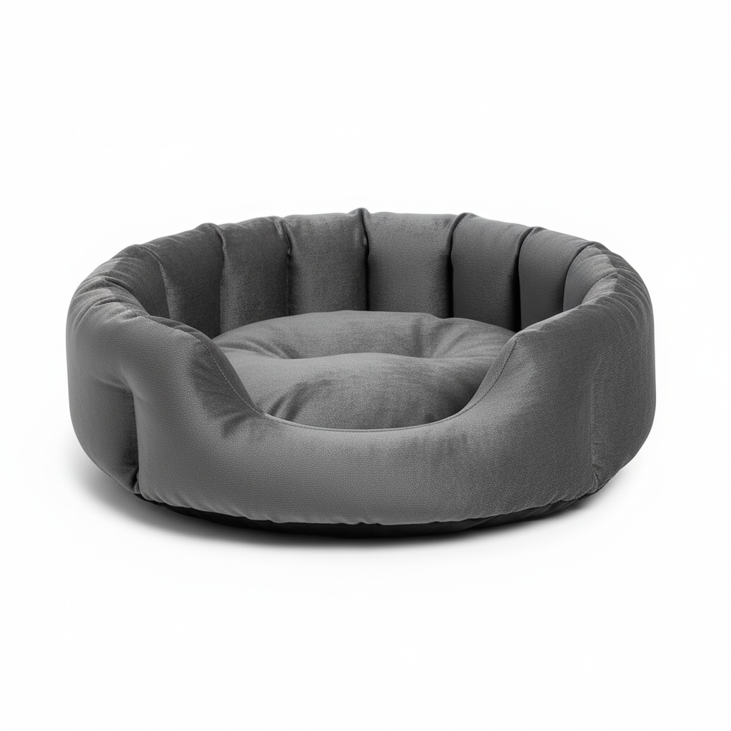 岩石灰圆形宠物床